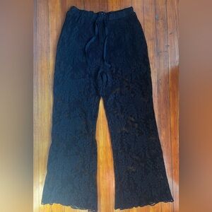 Chic Black Lace Trousers